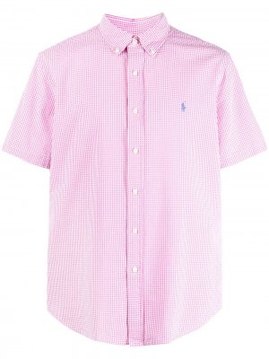 Клетчатая рубашка с короткими рукавами Polo Ralph Lauren. Цвет: розовый