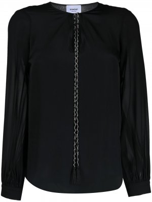 Блузка с вырезом и кисточками Dondup. Цвет: черный