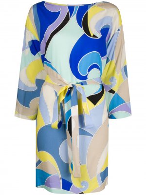 Пляжное платье с принтом Quirimbas Emilio Pucci. Цвет: синий