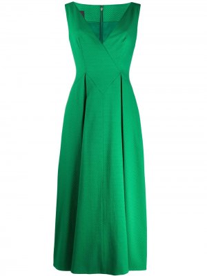 Платье миди Bonbonella из ткани пике Talbot Runhof. Цвет: зеленый