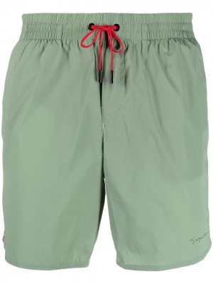 Плавки-шорты с контрастными шнурками Giorgio Armani. Цвет: зеленый