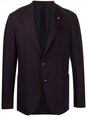 Однобортный пиджак Lardini. Цвет: фиолетовый