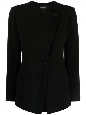 Однобортный приталенный пиджак Emporio Armani. Цвет: черный
