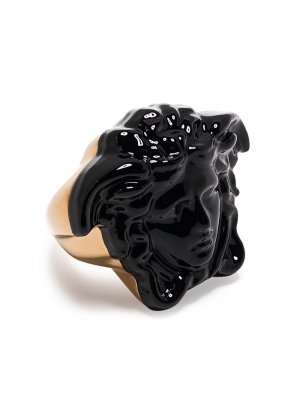 Кольцо с декором Medusa Versace. Цвет: черный