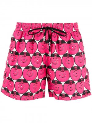 Плавки-шорты с принтом Nos Beachwear. Цвет: розовый