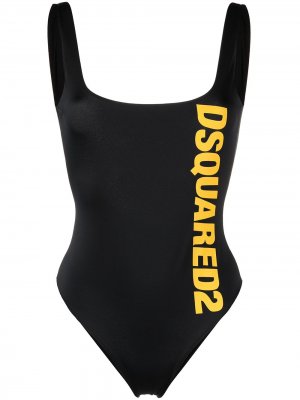 Слитный купальник с логотипом Dsquared2. Цвет: черный