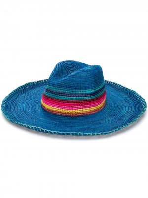 Плетеная шляпа в полоску PAUL SMITH. Цвет: синий