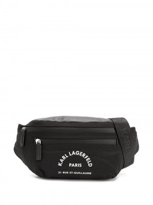 Поясная сумка с принтом Karl Lagerfeld. Цвет: черный
