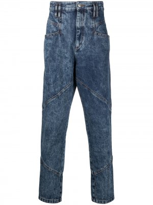 Зауженные джинсы из вареного денима Isabel Marant. Цвет: синий