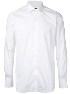 Рубашка с закругленным подолом Estnation. Цвет: белый