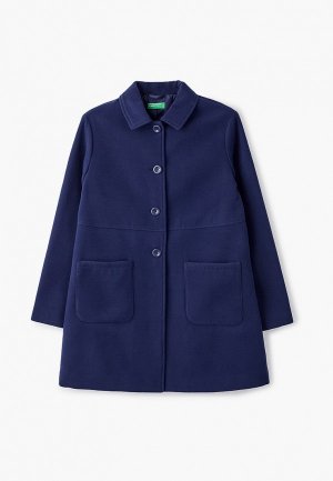 Пальто United Colors of Benetton. Цвет: синий