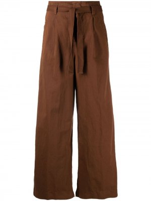 Укороченные брюки с поясом Incotex. Цвет: коричневый
