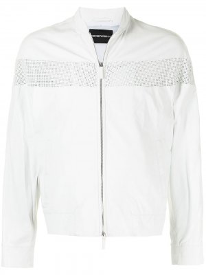 Куртка с перфорацией Emporio Armani. Цвет: белый