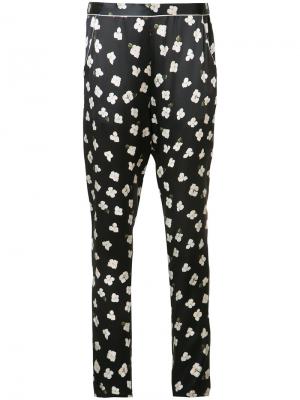 Пижамные брюки с цветочным узором Fleur Du Mal. Цвет: чёрный