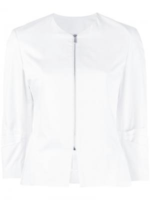 Приталенный пиджак на молнии Versace Pre-Owned. Цвет: белый