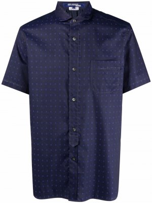 Рубашка с короткими рукавами в технике пэчворк Junya Watanabe MAN. Цвет: синий