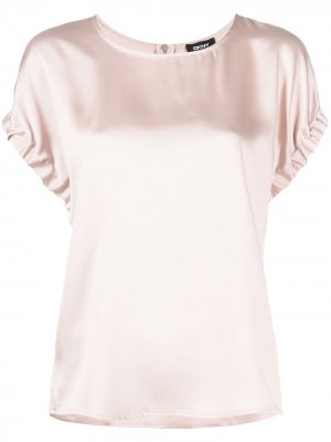 Атласная блузка с короткими рукавами DKNY. Цвет: нейтральные цвета