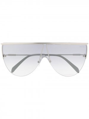 Солнцезащитные очки в геометричной оправе Emilio Pucci. Цвет: серебристый
