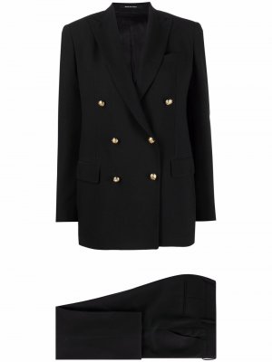 Двубортный структурированный пиджак Tagliatore. Цвет: черный