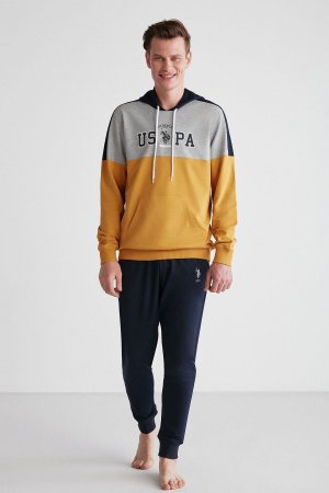 НАС. Поло Assn. Мужской пижамный комплект с капюшоном и длинными рукавами U.S. Polo