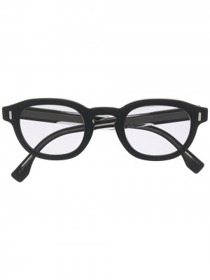 Солнцезащитные очки в круглой оправе с логотипом Fendi Eyewear. Цвет: черный