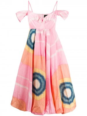 Платье с контрастным принтом Simone Rocha. Цвет: розовый