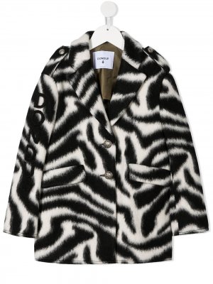 Пальто с зебровым принтом Dondup Kids. Цвет: черный