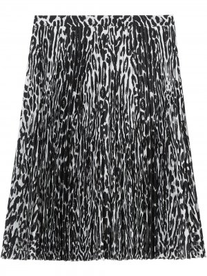 Плиссированная юбка с леопардовым принтом Burberry. Цвет: черный