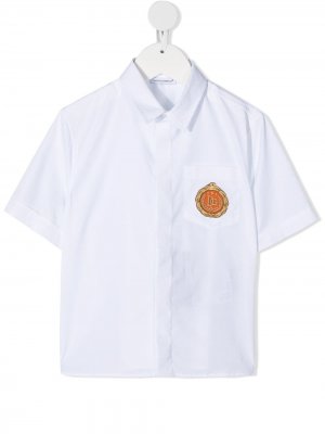 Рубашка с вышитым логотипом Dolce & Gabbana Kids. Цвет: белый