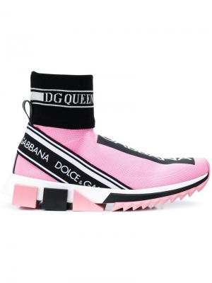 Высокие кроссовки-носки Sorrento Dolce & Gabbana. Цвет: розовый