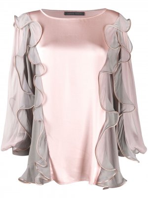Блузка с оборками Alberta Ferretti. Цвет: розовый