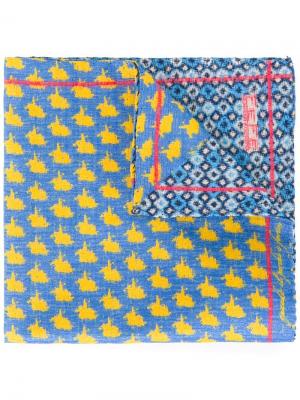 Карманный платок с мелким принтом Fefè. Цвет: синий