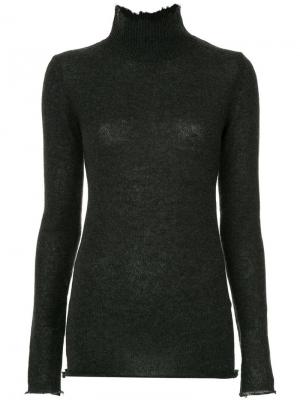 Трикотажный свитер с эффектом потертости R13. Цвет: серый