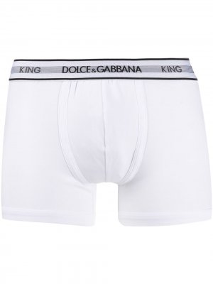 Боксеры с логотипом Dolce & Gabbana. Цвет: белый