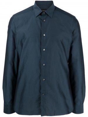 Рубашка на пуговицах с длинными рукавами Ermenegildo Zegna. Цвет: синий