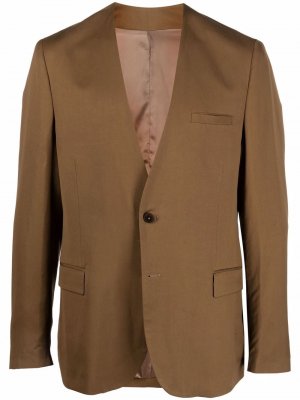 Однобортный пиджак без воротника Costumein. Цвет: коричневый