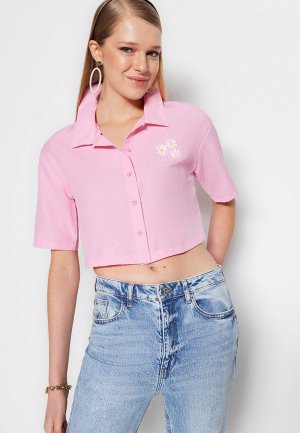 Рубашка Trendyol. Цвет: розовый