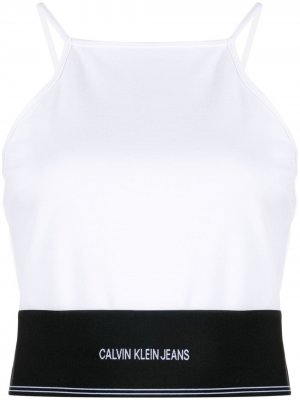 Укороченный топ Milano Calvin Klein Jeans. Цвет: белый