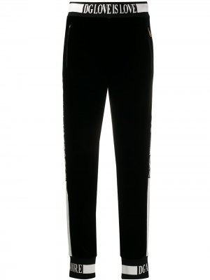 Бархатные спортивные брюки Love is Dolce & Gabbana. Цвет: черный