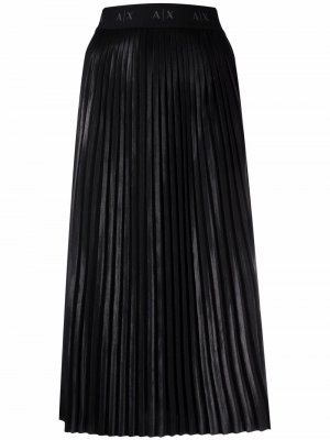 Плиссированная юбка миди Armani Exchange. Цвет: черный