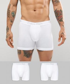 Комплект из 2 белых боксеров-брифов Calvin Klein. Цвет: белый