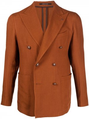 Двубортный пиджак Tagliatore. Цвет: коричневый