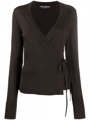 Блузка с запахом Dolce & Gabbana. Цвет: коричневый