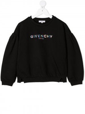 Logo-print ballon-sleeved sweatshirt Givenchy Kids. Цвет: черный