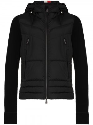 Куртка-пуховик с контрастными рукавами Moncler Grenoble. Цвет: черный