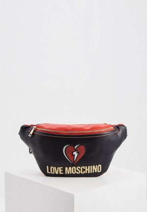 Сумка поясная Love Moschino. Цвет: черный