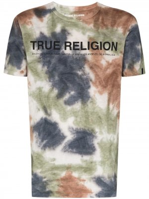 Футболка с принтом тай-дай и логотипом True Religion. Цвет: коричневый