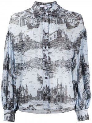 Блузка Lorena с объемными рукавами Derek Lam 10 Crosby. Цвет: синий