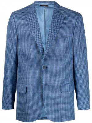 Однобортный пиджак строгого кроя Brioni. Цвет: синий