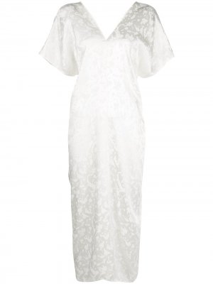 Платье миди с короткими рукавами VOZ. Цвет: белый